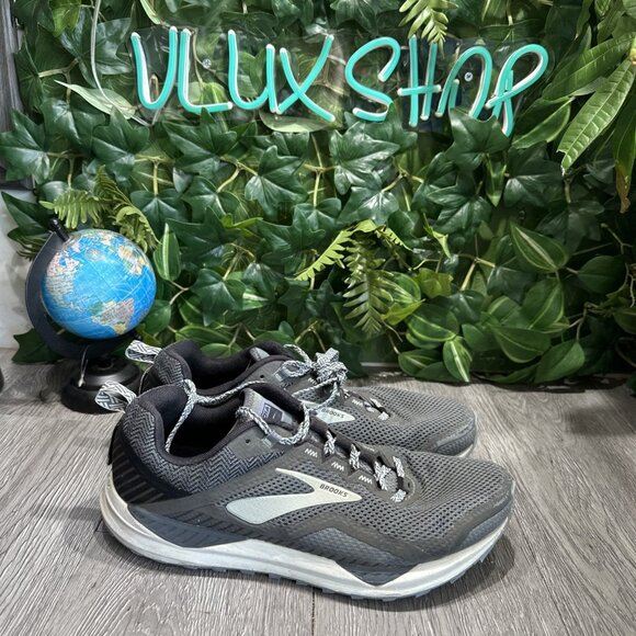 Brooks Cascadia 14 Trail Running Shoes Women's Size 9.5 B Gray  Blue Sneakers - Picture 1 of 12